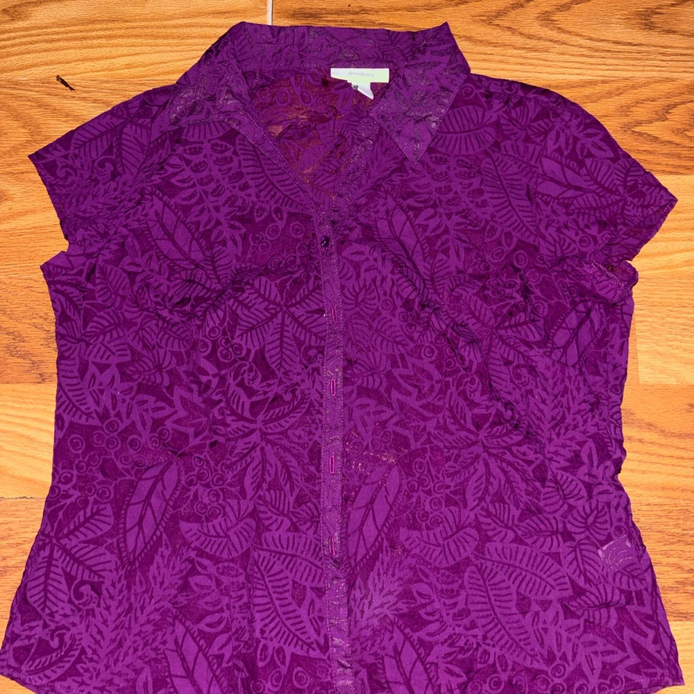 Dressbarn Deep Purple Lace Blouse